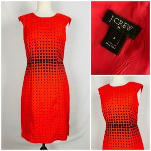 J. Crew Factory Size 6 Red Optic Graphic Dot Dress